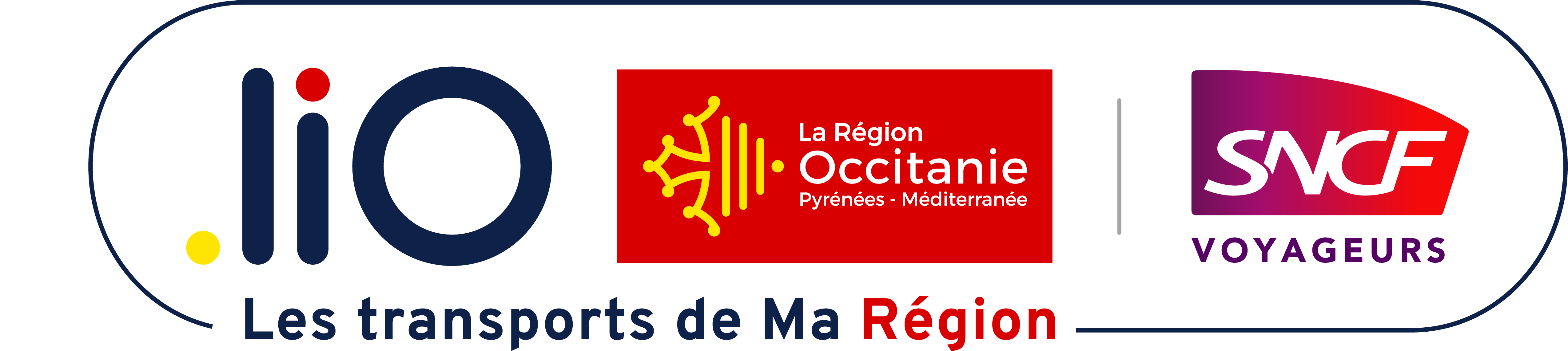 Logos : liO, Région occitanie et SNCF